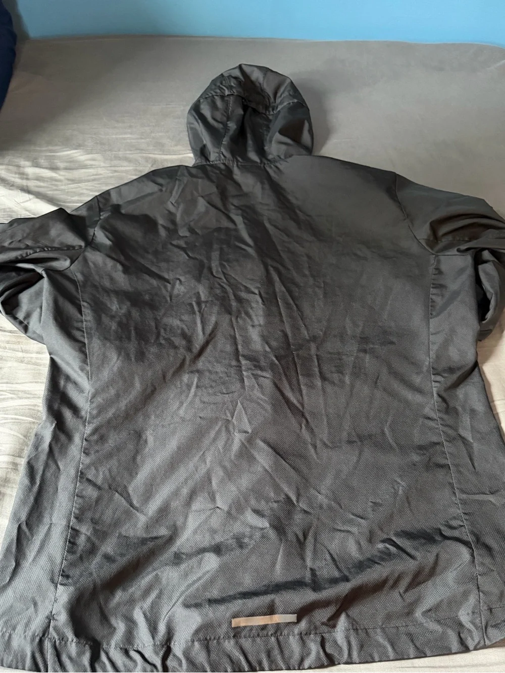 adidas Black Hooded Windbreaker Jacket with Reflective Stripes